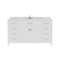 VHG MS-2060-CMRO-WH-NM Caroline 60" Single Bath Vanity in White with Cultured Marble Quartz Top and Round Sink