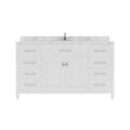 VHG MS-2060-CMSQ-WH-NM Caroline 60" Single Bath Vanity in White with Cultured Marble Quartz Top and Square Sink