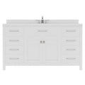 VHG MS-2060-DWQSQ-WH-NM Caroline 60" Single Bath Vanity in White with White Quartz Top and Square Sink