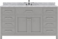 VHG MS-2060-WMRO-GR-NM Caroline 60" Single Bath Vanity in Gray with White Marble Top and Round Sink