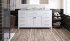 VHG MS-2060-WMRO-WH-NM Caroline 60" Single Bath Vanity in White with White Marble Top and Round Sink