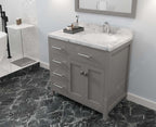 VHG MS-2136L-CMRO-GR-NM Caroline Parkway 36" Single Bath Vanity in Gray with Cultured Marble Quartz Top and Round Sink