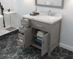 VHG MS-2136L-CMRO-GR-NM Caroline Parkway 36" Single Bath Vanity in Gray with Cultured Marble Quartz Top and Round Sink