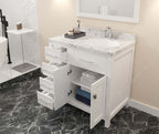 VHG MS-2136L-CMRO-WH-NM Caroline Parkway 36" Single Bath Vanity in White with Cultured Marble Quartz Top and Round Sink