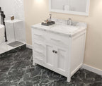 VHG MS-2136L-CMSQ-WH-NM Caroline Parkway 36" Single Bath Vanity in White with Cultured Marble Quartz Top and Square Sink