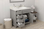 VHG MS-2136L-DWQRO-GR-NM Caroline Parkway 36" Single Bath Vanity in Gray with White Quartz Top and Round Sink