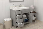 VHG MS-2136L-DWQSQ-GR-NM Caroline Parkway 36" Single Bath Vanity in Gray with White Quartz Top and Square Sink