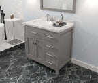 VHG MS-2136R-CMRO-GR-NM Caroline Parkway 36" Single Bath Vanity in Gray with Cultured Marble Quartz Top and Round Sink