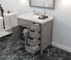 VHG MS-2136R-CMRO-GR-NM Caroline Parkway 36" Single Bath Vanity in Gray with Cultured Marble Quartz Top and Round Sink