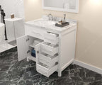 VHG MS-2136R-CMRO-WH-NM Caroline Parkway 36" Single Bath Vanity in White with Cultured Marble Quartz Top and Round Sink