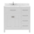 VHG MS-2136R-CMSQ-WH-NM Caroline Parkway 36" Single Bath Vanity in White with Cultured Marble Quartz Top and Square Sink