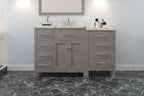 VHG MS-2157L-CMRO-GR-NM Caroline Parkway 57" Single Bath Vanity in Gray with Cultured Marble Quartz Top and Round Sink