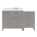 VHG MS-2157L-CMRO-GR-NM Caroline Parkway 57" Single Bath Vanity in Gray with Cultured Marble Quartz Top and Round Sink