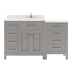 VHG MS-2157L-CMRO-GR-NM Caroline Parkway 57" Single Bath Vanity in Gray with Cultured Marble Quartz Top and Round Sink