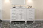 VHG MS-2157L-CMRO-WH-NM Caroline Parkway 57" Single Bath Vanity in White with Cultured Marble Quartz Top and Round Sink