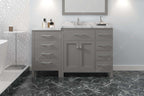 VHG MS-2157R-CMRO-GR-NM Caroline Parkway 57" Single Bath Vanity in Gray with Cultured Marble Quartz Top and Round Sink