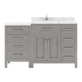 VHG MS-2157R-CMSQ-GR-NM Caroline Parkway 57" Single Bath Vanity in Gray with Cultured Marble Quartz Top and Square Sink