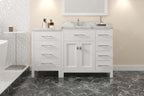 VHG MS-2157R-CMRO-WH-NM Caroline Parkway 57" Single Bath Vanity in White with Cultured Marble Quartz Top and Round Sink