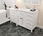 VHG MS-2157R-CMRO-WH-NM Caroline Parkway 57" Single Bath Vanity in White with Cultured Marble Quartz Top and Round Sink