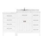 VHG MS-2157R-CMRO-WH-NM Caroline Parkway 57" Single Bath Vanity in White with Cultured Marble Quartz Top and Round Sink