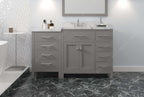 VHG MS-2157R-CMSQ-GR-NM Caroline Parkway 57" Single Bath Vanity in Gray with Cultured Marble Quartz Top and Square Sink