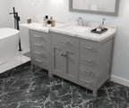 VHG MS-2157R-CMSQ-GR-NM Caroline Parkway 57" Single Bath Vanity in Gray with Cultured Marble Quartz Top and Square Sink