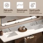 VHG WD-60172-SVSQ-DB-NM Kathryn 72 in. Double Bath Vanity in Dark Oak with Statuario Venato Marble Quartz Top and Square Sinks