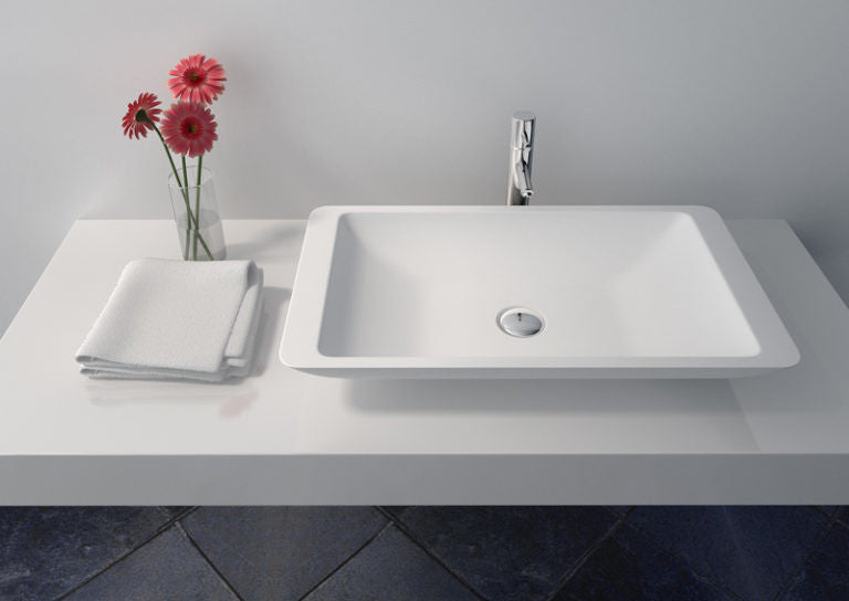 Legion Furniture WJ9002 23.6" Solid Surface Vessel Sink in White