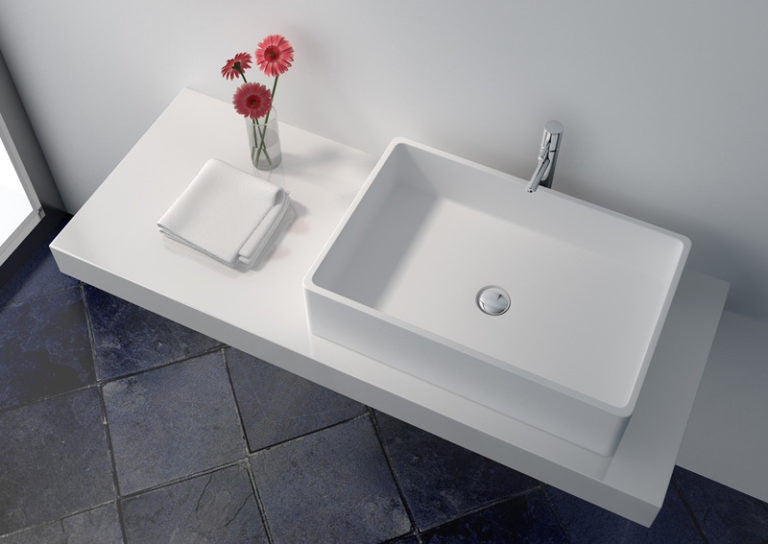 Legion Furniture WJ9009 23.6" Solid Surface Vessel Sink in White