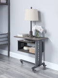 ACME AC00362 Cargo Gunmetal Accent Table with Wall Shelf