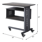 ACME AC00362 Cargo Gunmetal Accent Table with Wall Shelf  2