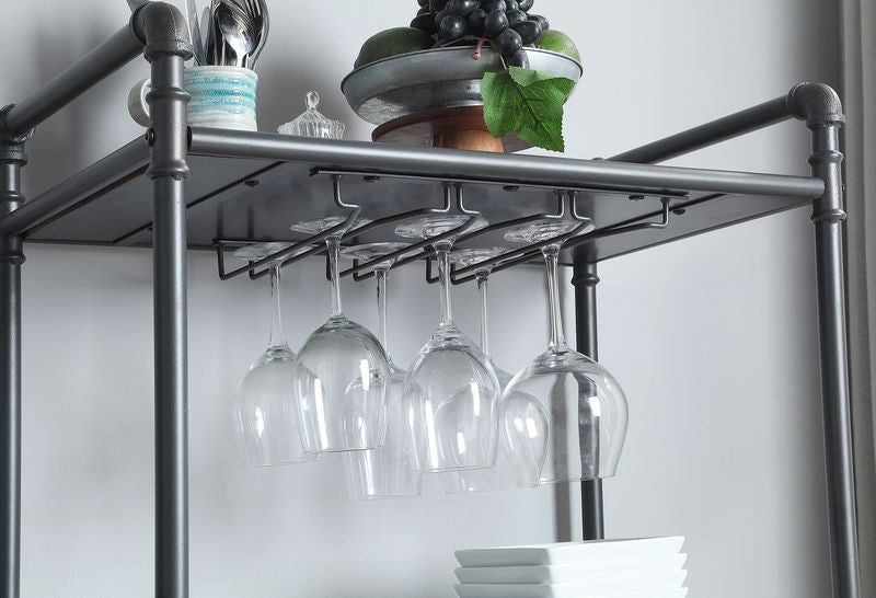 ACME AC00364 Brantley Floor Wine Bottle & Glass Rack  1