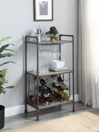 ACME AC00364 Brantley Floor Wine Bottle & Glass Rack