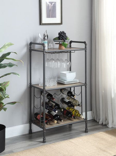 ACME AC00364 Brantley Floor Wine Bottle & Glass Rack