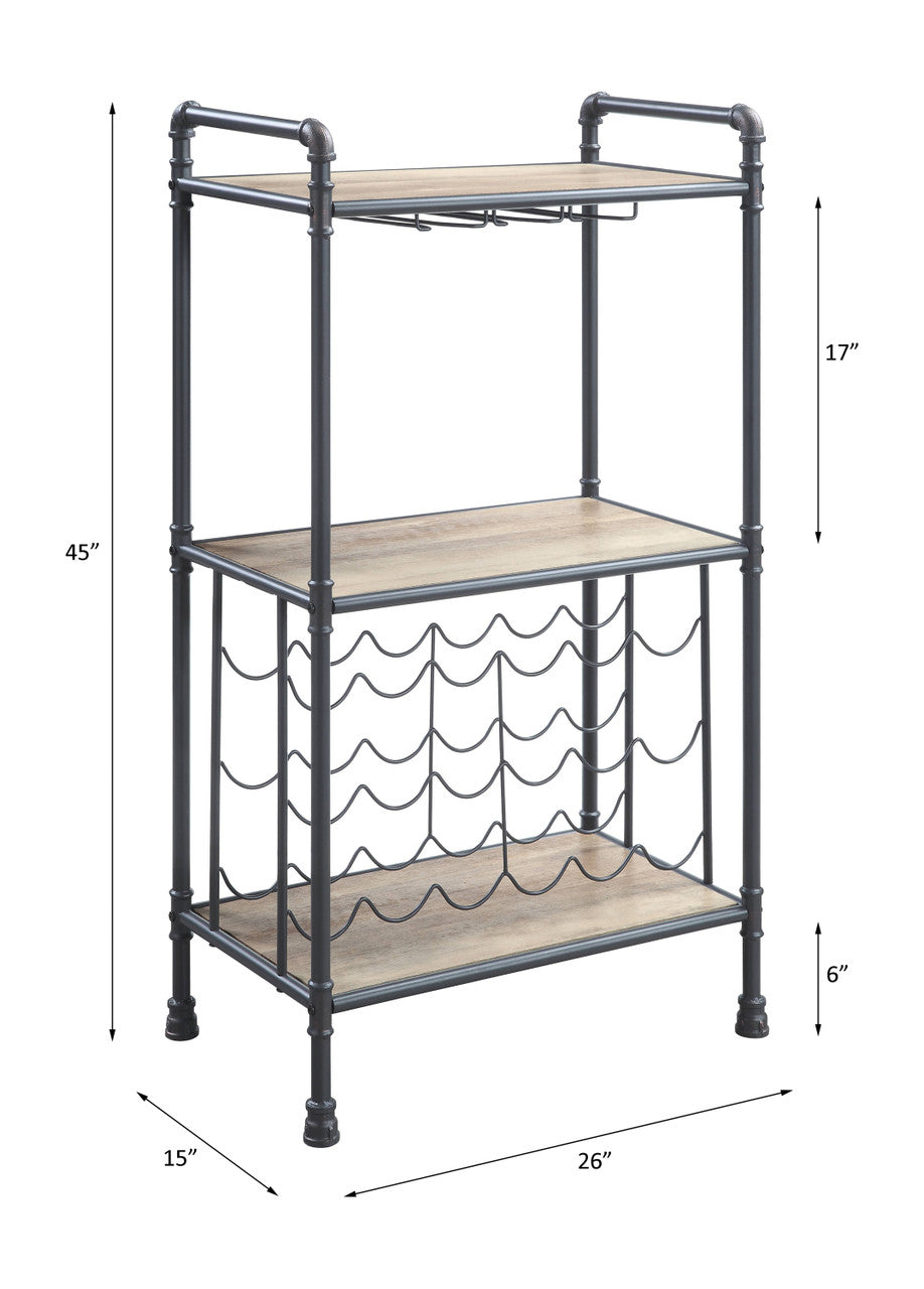 ACME AC00364 Brantley Floor Wine Bottle & Glass Rack  3