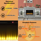 ACME AC00522 Noralie Fireplace with Firecore with Led  10