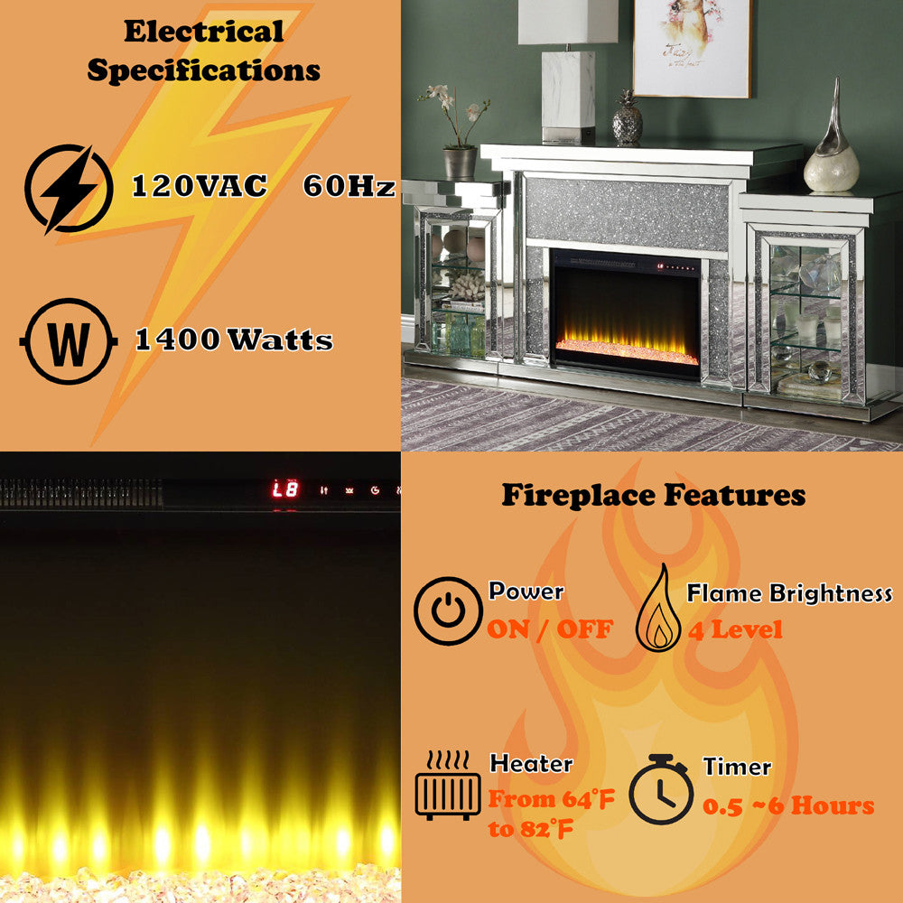 ACME AC00524 Noralie Fireplace with Firecore with Led  9