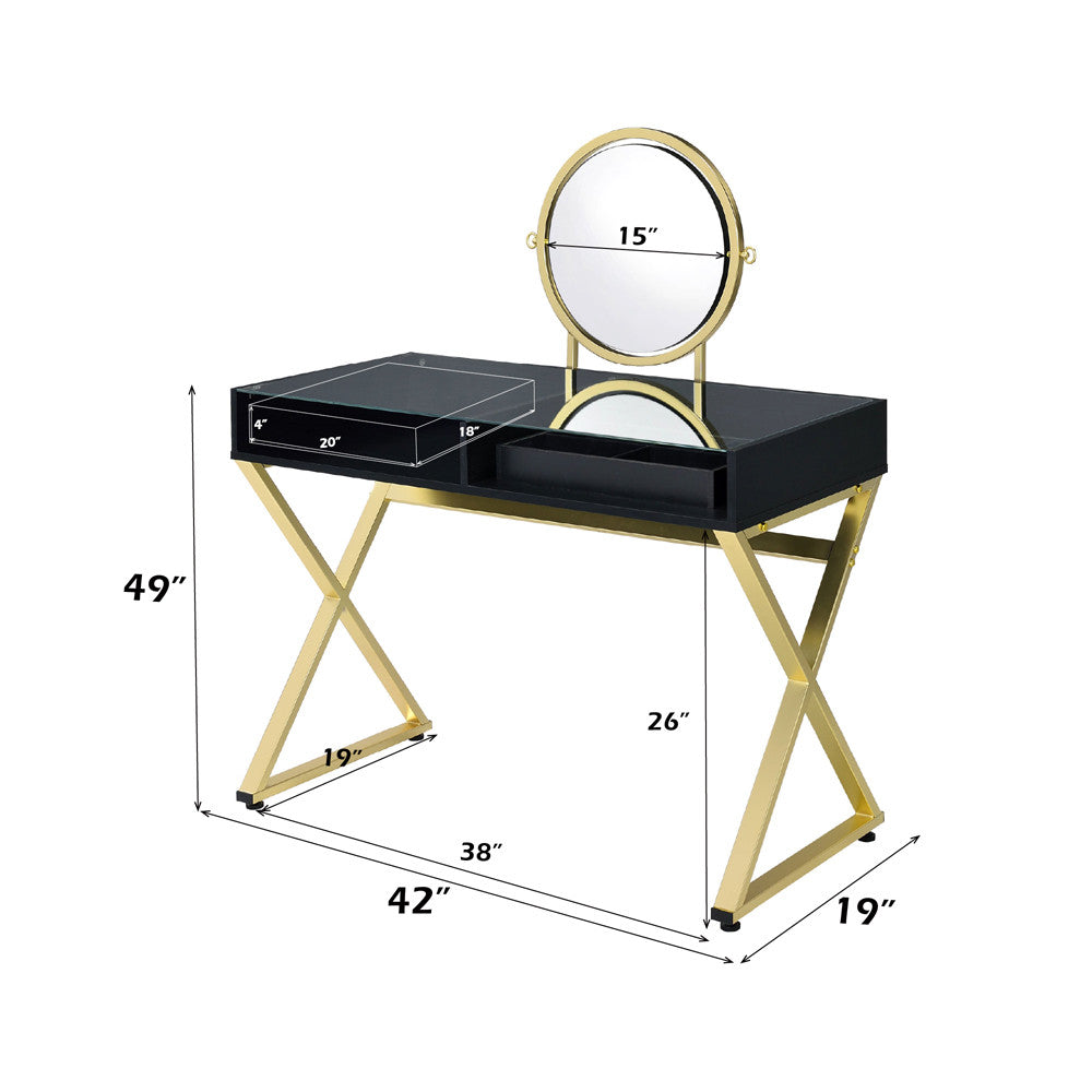 ACME AC00669 Coleen Vanity Set with Jewelry Box  5
