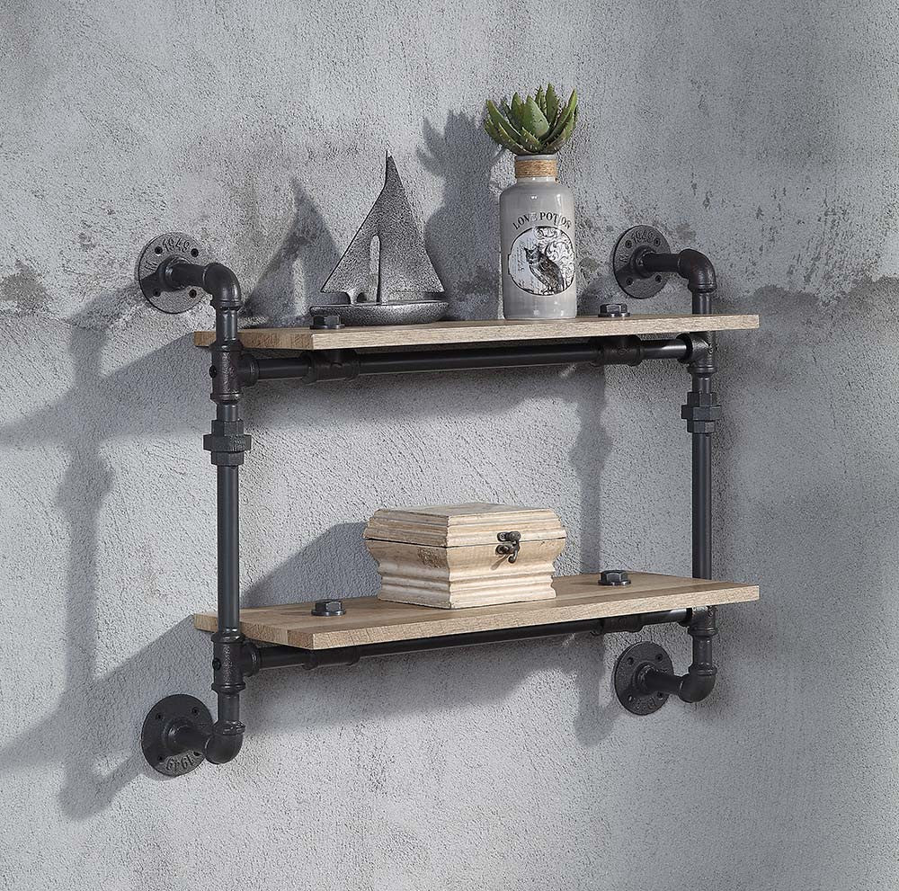 ACME AC00735 Brantley Wall Rack with 2 Shelves