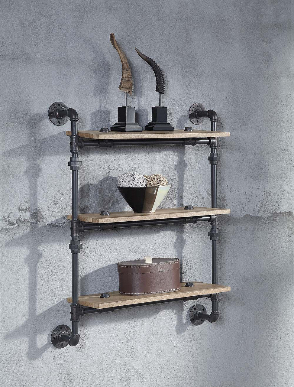 ACME AC00736 Brantley Wall Rack with 3 Shelves