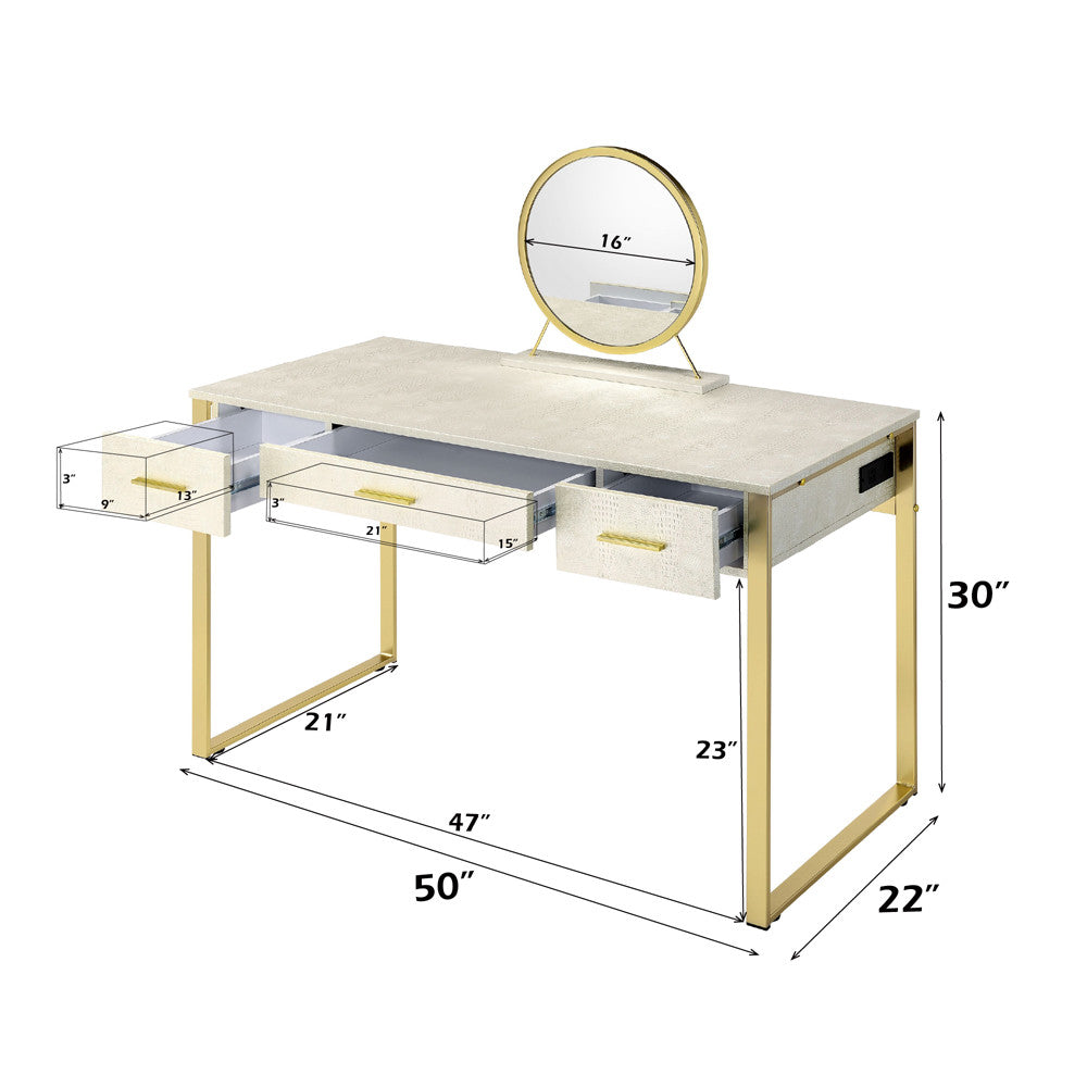 ACME AC00841 Myles Champagne Vanity Set  6