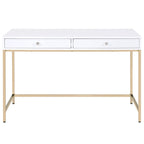 ACME 92540 Ottey Desk, White High Gloss & Gold