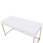 ACME 92540 Ottey Desk, White High Gloss & Gold
