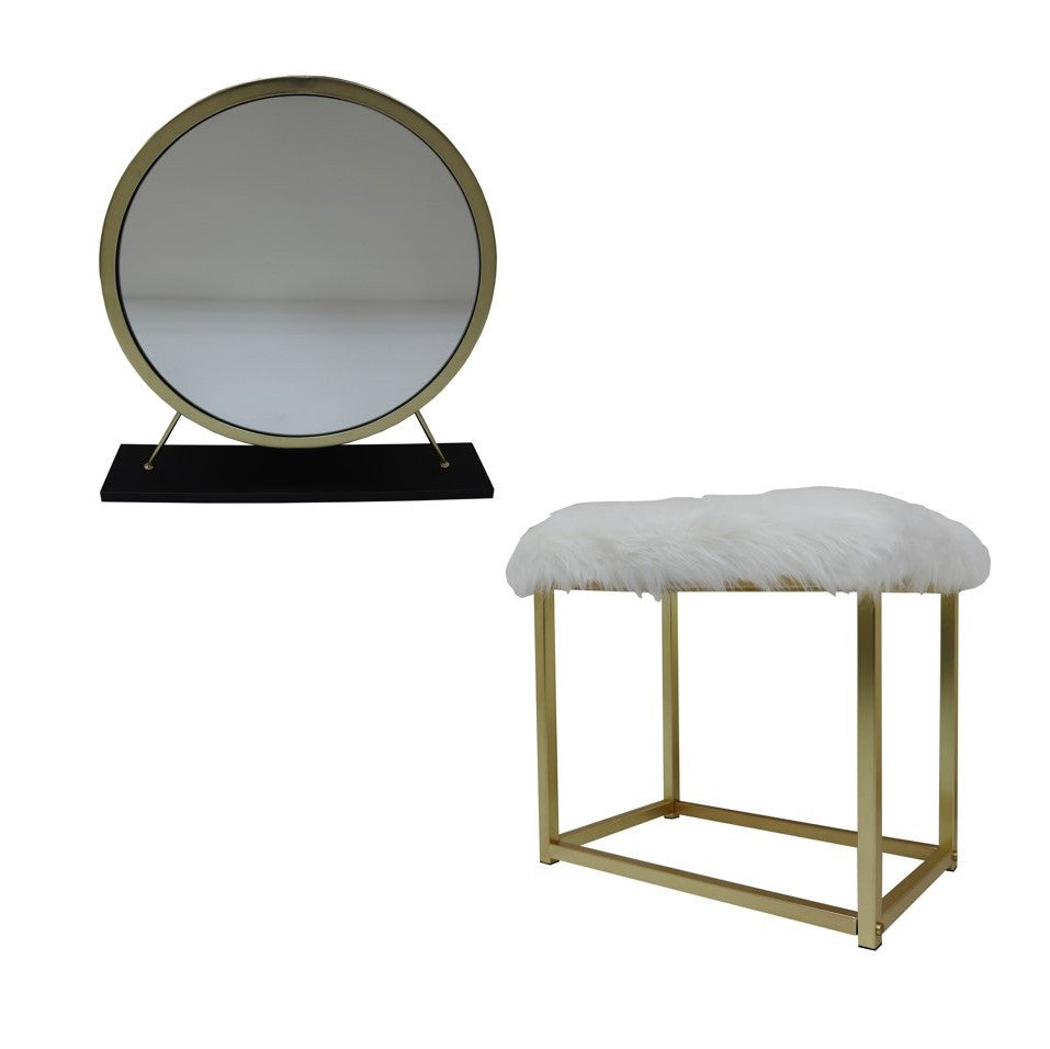 ACME AC00931 Adao Vanity Mirror and Stool  1