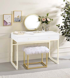 ACME AC00932 Adao Vanity Mirror and Stool  1