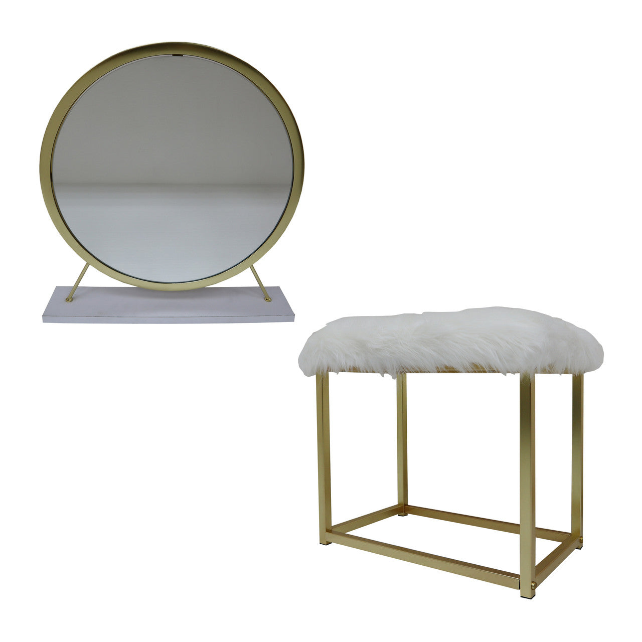 ACME AC00932 Adao Vanity Mirror and Stool  2