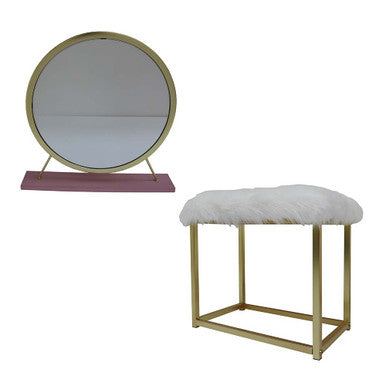 ACME AC00934 Adao Vanity Mirror and Stool