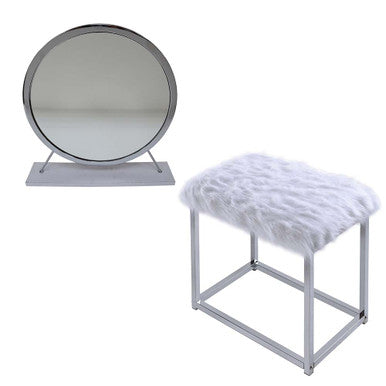 ACME AC00935 Adao Vanity Mirror and Stool