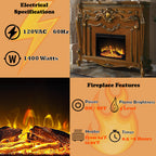 ACME AC01344 Picardy Cherry Fireplace  5
