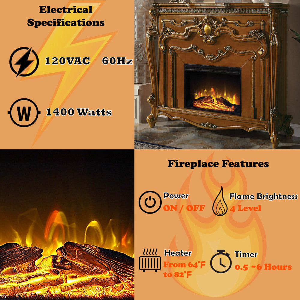 ACME AC01344 Picardy Cherry Fireplace  5